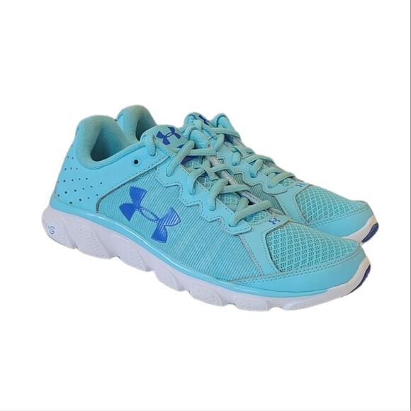 Under Armour Micro G Assert 6 Turquoise Mesh Running Athletic Sneakers - Picture 1 of 9